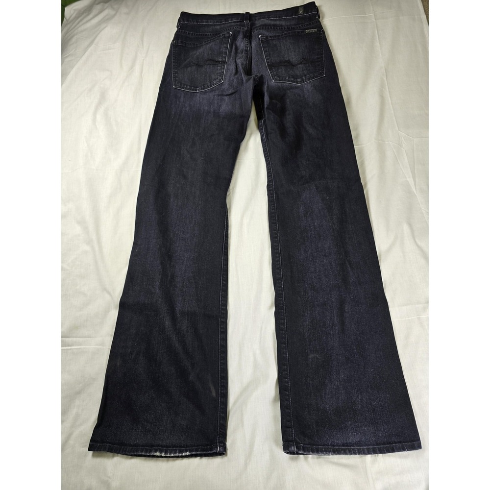 7 For All Mankind Jeans Mens 30x32 Blue Relaxed Straight Dark Wash Stretch Denim - Picture 12 of 13